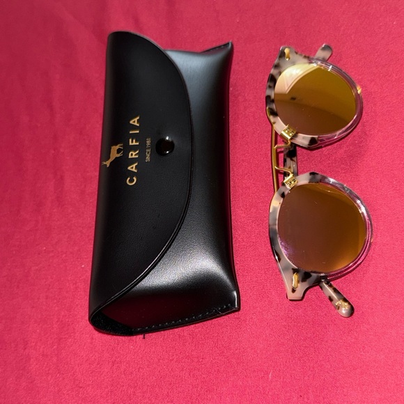 Vintage Polarized Women's Carfia Sunglasses with Double Bridge Tortoise Shell - Picture 4 of 9